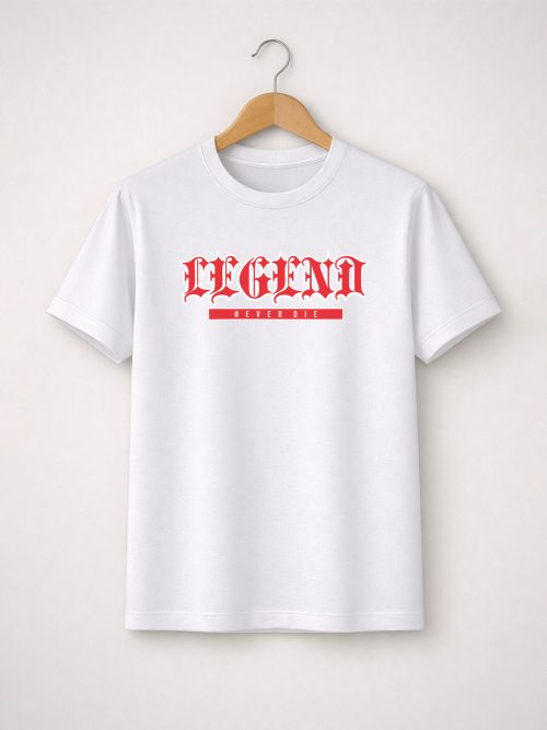 Legend Never Die White Printed T-Shirt