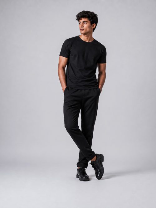 Men Black T Shirt Full Body