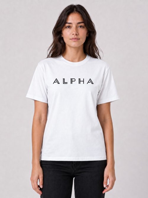 Alpha White Printed T-Shirt